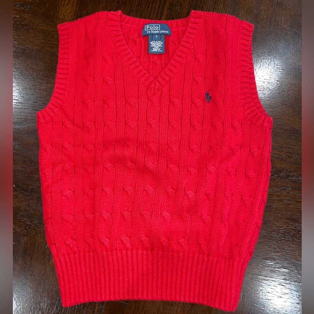 Polo by Ralph Lauren Red Sweater Vest